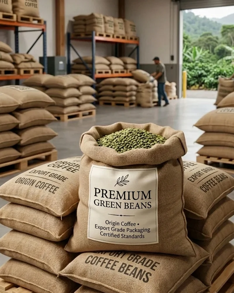 Kona coffee wholesale supplier processing green beans on-site at a single-estate farm in Captain Cook, Hawaii